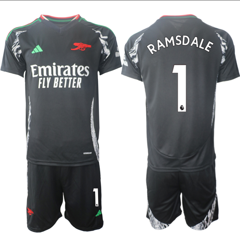 Men 2024-2025 Club Arsenal away Black #1 Soccer Jersey